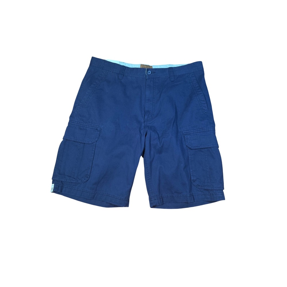 St Johns Bay Mens Cargo Shorts Size 36 Essential Relaxed Fit Blue Casual